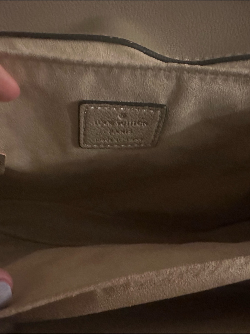 Source Unknown Taupe Monogram Shoulder Bag with Gold Hardware - Picture 8 of 13
